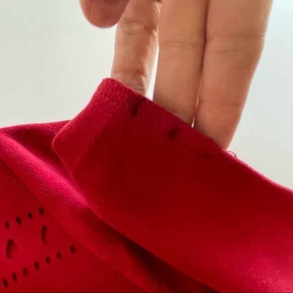 Design Lab Lord and Taylor Red Laser Cut Short Sleeve Dress Size Small - Picture 4 of 8